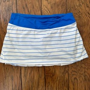 Lululemon Blue & White Striped Tennis Skirt